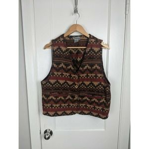 Cheyenne Autumn Red And Brown Wool Vest